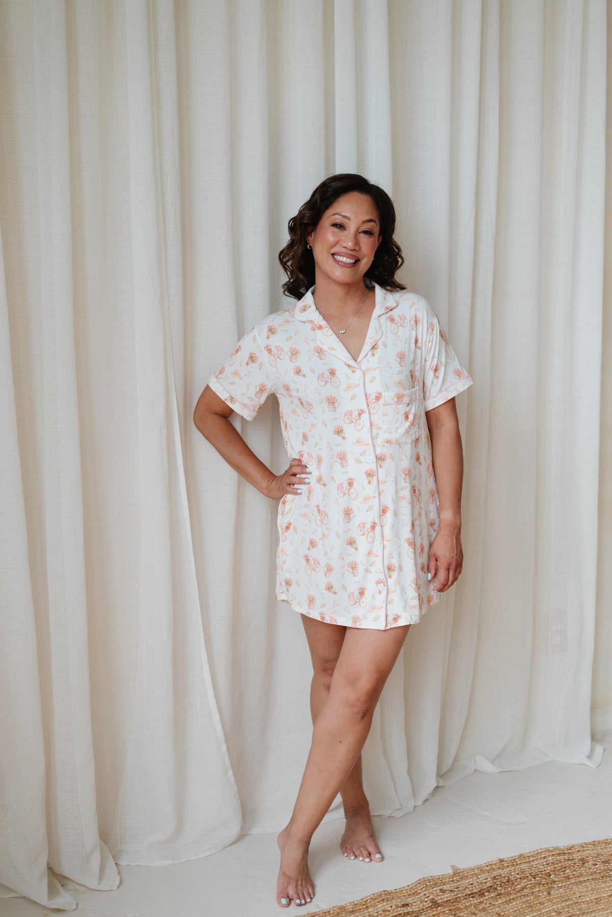 Springtime Stroll Short-Sleeve Nightshirt