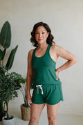 Evergreen Bust Support Tank & Shorty PJs