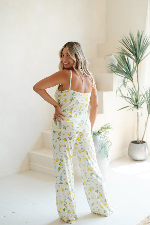 Limoncello Coast Bust Support Cami & Wide Leg Pant PJs