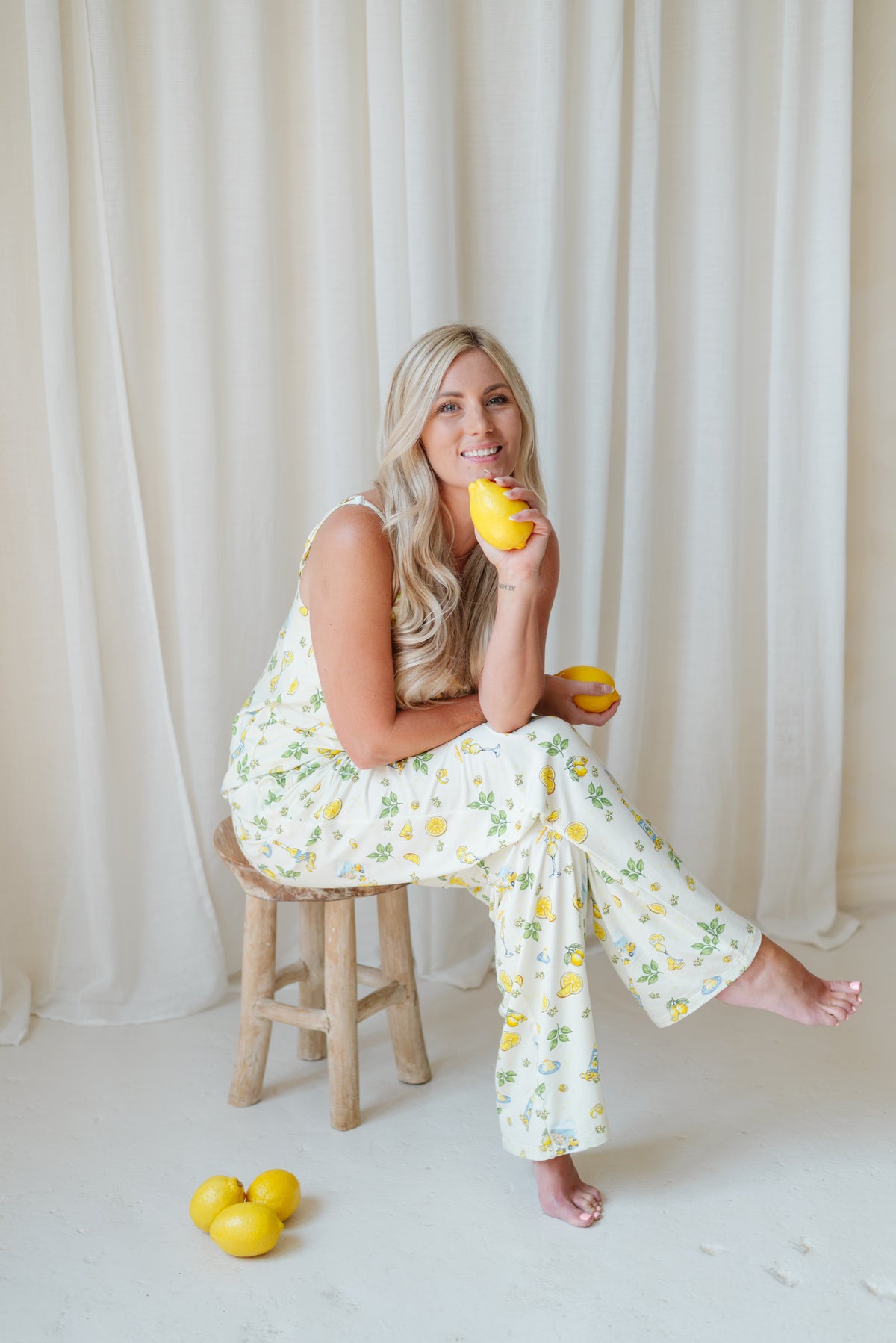 Limoncello Coast Bust Support Cami & Wide Leg Pant PJs