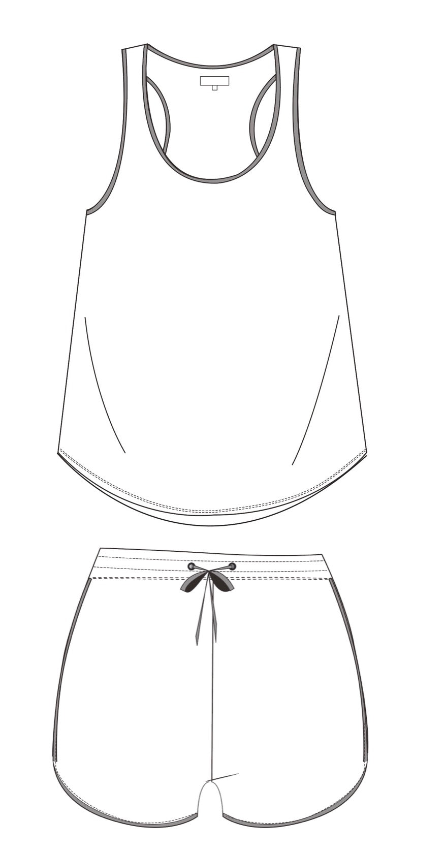 Evergreen Bust Support Tank & Shorty PJs