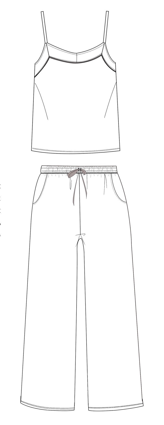 Limoncello Coast Bust Support Cami & Wide Leg Pant PJs