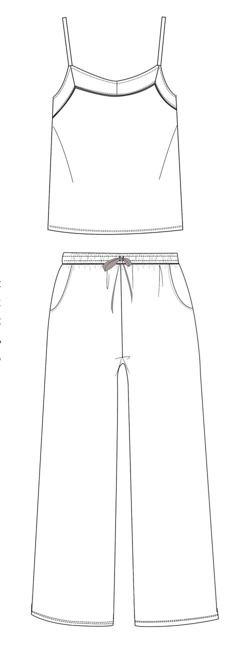 Limoncello Coast Bust Support Cami & Wide Leg Pant PJs